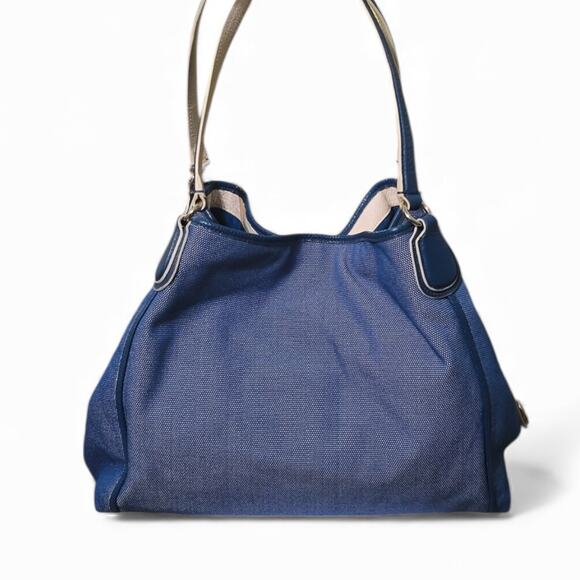 Coach F35344 Edie Hobo Shoulder Bag Denim Horse & Carriage NWOT - Picture 3 of 9